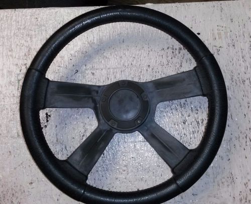 Attwood black soft grip steering wheel 13.4&#034;, standard 3/4&#034; tappered shaft