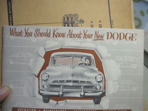 1950 dodge car owners manual with radio owners manual included