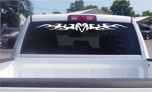 Dodge ram head tribal flame 1 vinyl 40 inch windshield/window decal- 12 colors