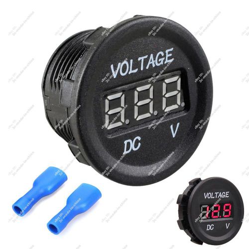 1x 12v 24v circular panel mount red led voltmeter waterproof for 28mm hole