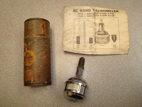 Vintage ac hand tachometer no 2 with box and instructions spark plug