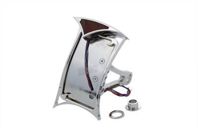 V-twin pirate style curved tail lamp kit chrome billet side mount led softail 