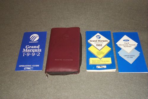 Owners manual/glove box guides 1992/92 mercury gand marquis gs ls 4.6 ford books