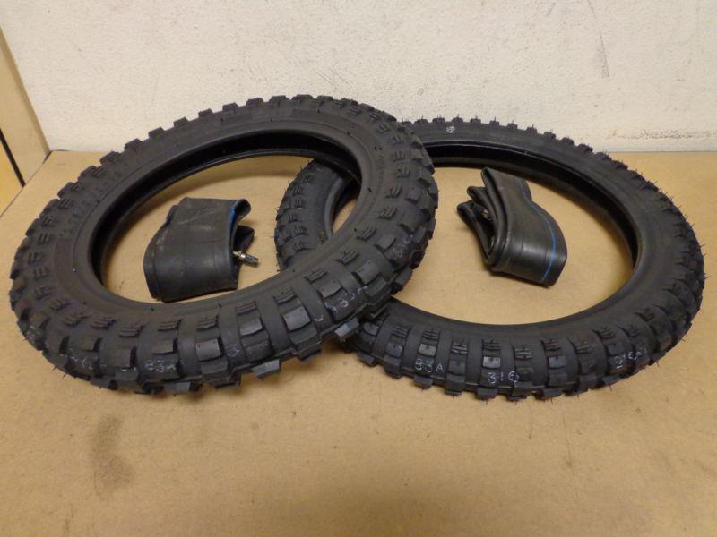 Yamaha yz50 yz60 pw80 ttr90  front and rear tires  2.50x14  3.00x12