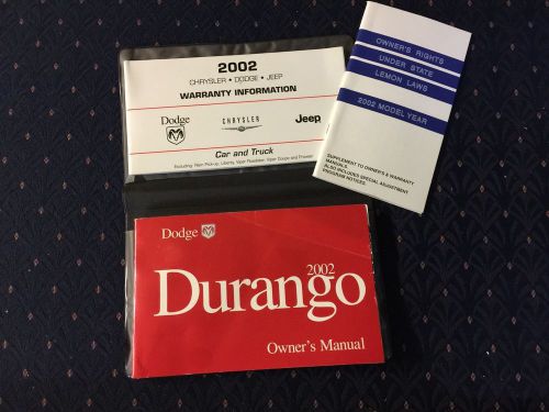 2002 dodge durango owners manual