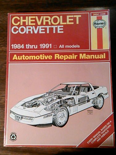 Haynes chevy corvette automotive repair manual 1984 -1991  book. all models.