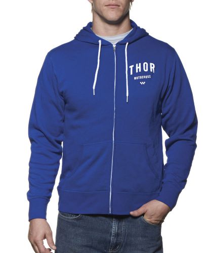 Thor shop mens zip-up hoodie blue/white