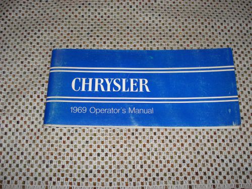 1969 chrysler owners manual original glovebox book rare