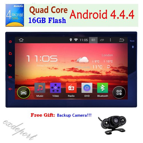 Quad core touch 7&#034; lcd android 4.4.4 car stereo gps navi mirror link obd2 radio