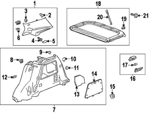 Buick 95914497 genuine oem compartment door