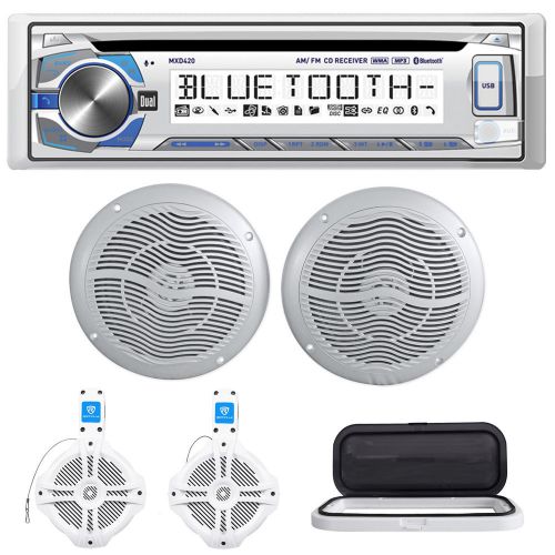 Dual mxd420bt marine/boat cd/mp3 player receiver+(2) 6.5&#034;+(2) wakeboard speakers