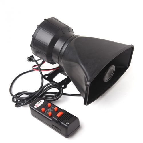 100w 5 sound loud car warning alarm police fire siren horn mic system 300db