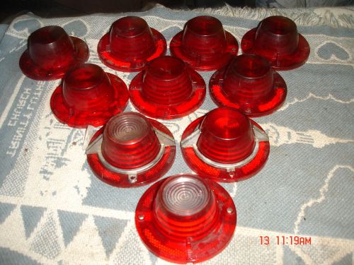 ( lot of 10 ) 1962 chevy impala tail light lens w 2 chrome ornaments