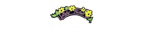Embroidered motorcycle patch - lady rider purple patch