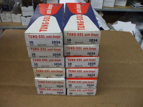 Nos tung-sol no. 1034 automotive bulbs-lot of 12 boxes(ten bulbs per box)
