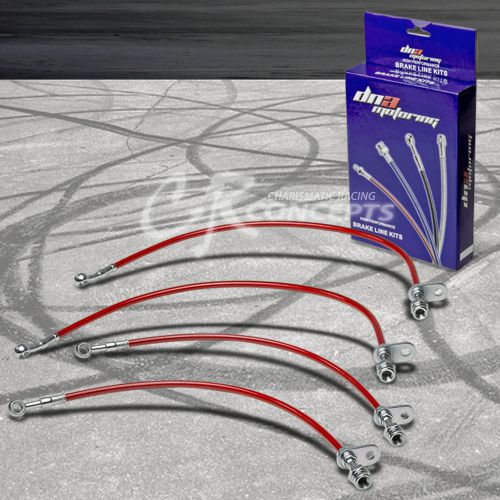 Performance stainless steel braided brake line for rsx tsx cl tl crz ep3 red