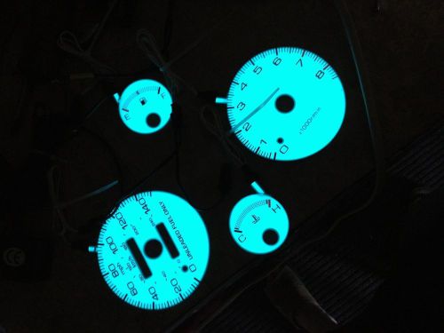 90-93 acura integra ls / gs / rs blue/green glow gauge face overlay