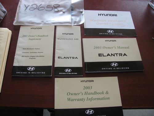 2003 hyundai elantra complete 6 pc owners manual set.!!