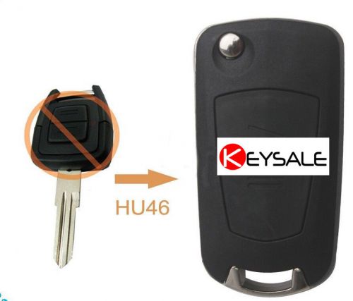 New folding key shell case fob 2b for opel corsa astra kadett monza montana hu46