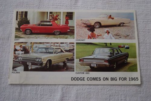 Purchase 1965 Dodge Models Brochure Dealer Fold Out Poster, Mopar ...