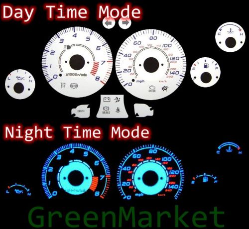 99-05 miata mx5 mx-5  white face blue indiglo glow gauges