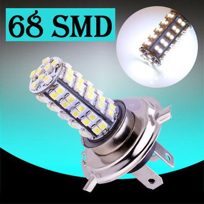 H4 68 smd pure white fog signal tail driving 68 led car light lamp bulb