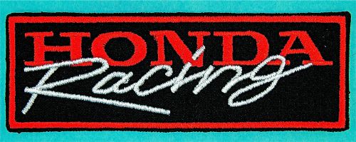 Honda racing embroidered iron on patch  4 1/2&#034; wide x 1 1/2&#034; high