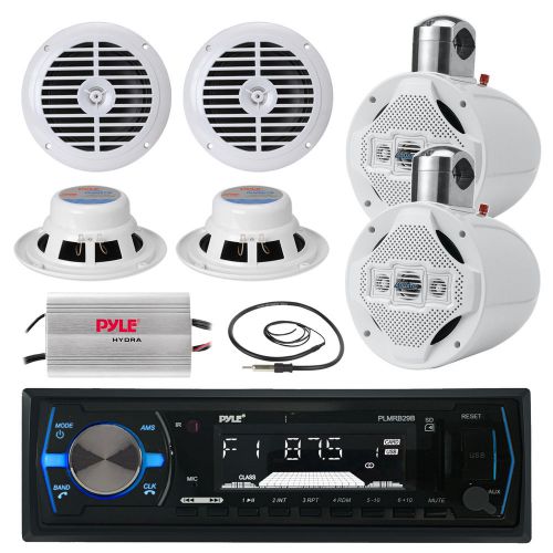 Plmrb29b usb bluetooth radio, 8&#034; wake board speakers,6.5&#034; speakers, amp, antenna