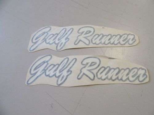 4 seasons 4.45 gulf runner decal pair (2) 8 3/4&#034; x 2&#034; black / white marine boat