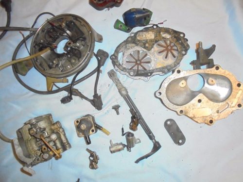 1971 omc johnson 25 hp-carburetor-coils-intake-fuel pum-outboard motor id 25r71s