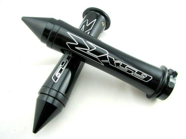 Black 7/8 motorcycle hand grips spike bar ends for suzuki gsxr street bikes