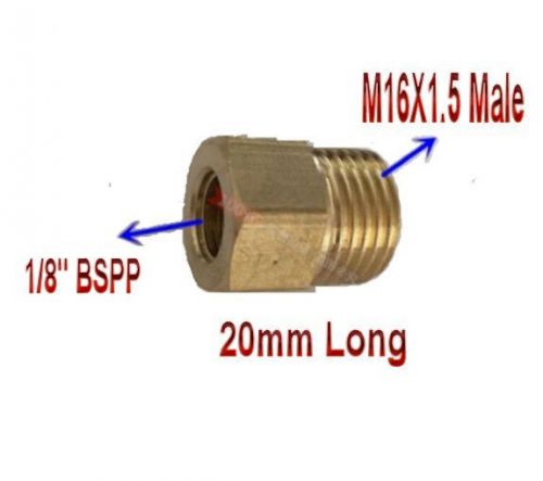 Pipe fitting 1/8&#034; bspp female to metric m16 m16x1.5 male brass adapter p-98