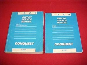 1988 original conquest service shop repair manual 2 books + wiring diagrams 88