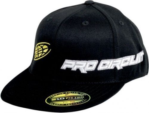 Pro circuit straight mens flexfit hat black/white/yellow lg/xl