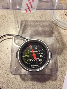 Autometer 3301 sport comp boost/vac 2-1/16 gauge 52mm black new