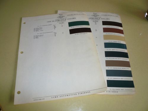 1938 oldsmobile acme proxlin color chip paint sample