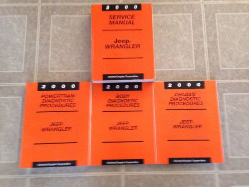 2000 chrysler jeep wrangler sahara/rubicon service work shop repair manual books