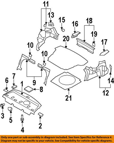 Hyundai oem 857353k000 interior-rear-side cover