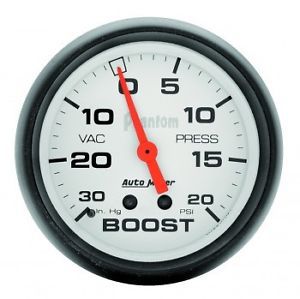 Auto meter 5801 phantom vacuum/boost gauge 2-5/8&#034; mechanical