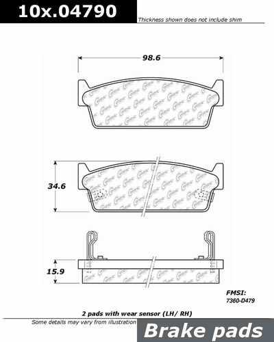 Centric 100.04790 brake pad or shoe, rear