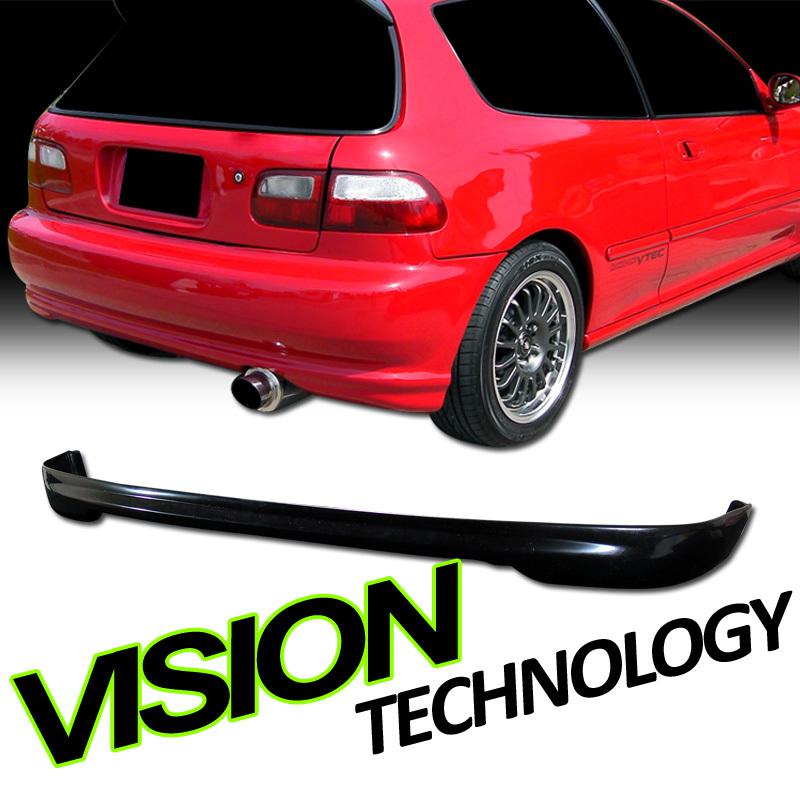 Poly-urethane 92-95 civic 3d/3dr hatchback jdm t-r type rear bumper lip body kit