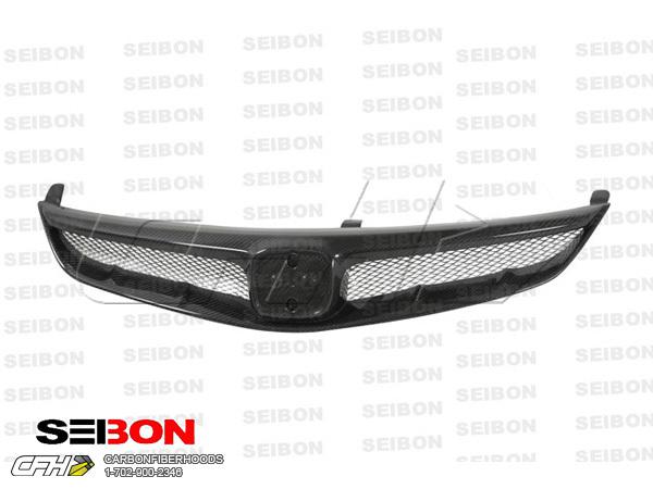 Seibon carbon fiber tr-style carbon fiber front grille grill honda civic 06-10 u