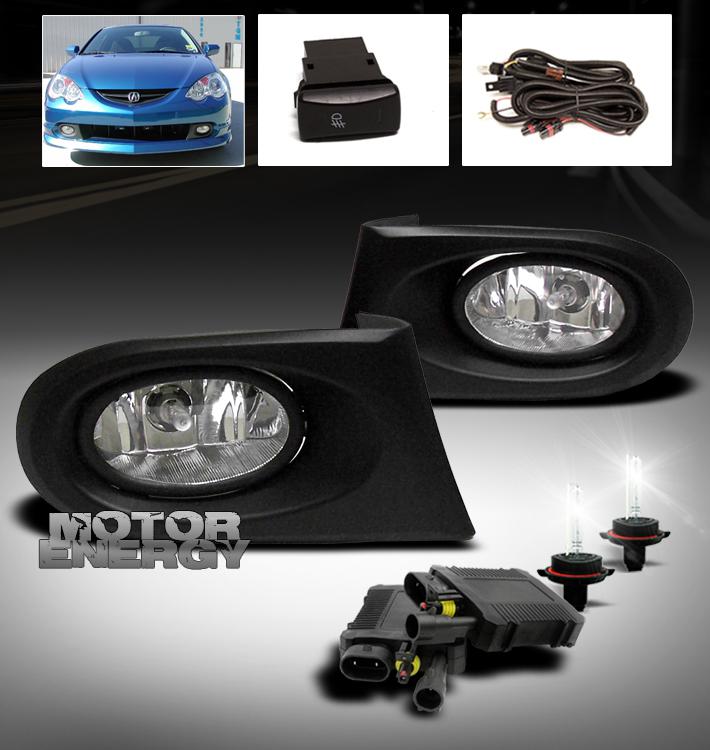 2002 2003 2004 acura rsx 2dr jdm bumper driving fog lights+6000k hid kit+harness