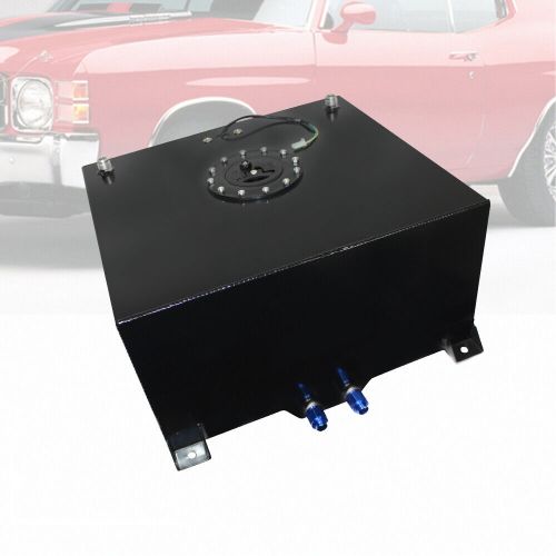 Universal 15 gallon black aluminum race/drift fuel cell tank w/level sender