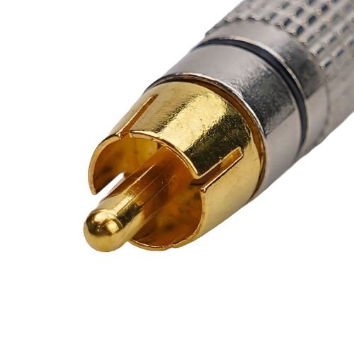 Effective rca male plug adapter connector gold plated part kit 10pcs set