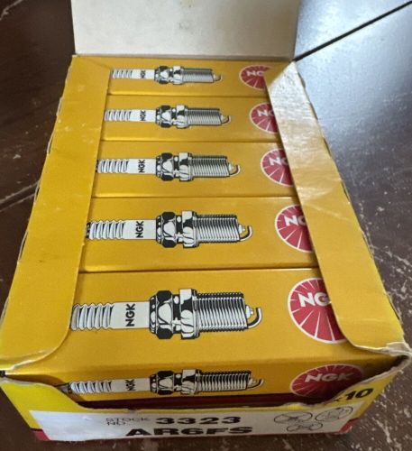 1 box of 10 ngk ar6fs spark plugs, (part no 3323)