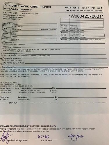 Mode s transponder tdr94d 622-9210-409 w/ june 2024 overhauled 8130