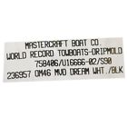 Mastercraft boat raised decal 758406 | vinyl 29 1/2 x 4 3/4 inch white