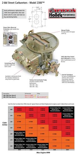 Holley 500 cfm performance 2bbl carburetor manual choke shiny for chrysler