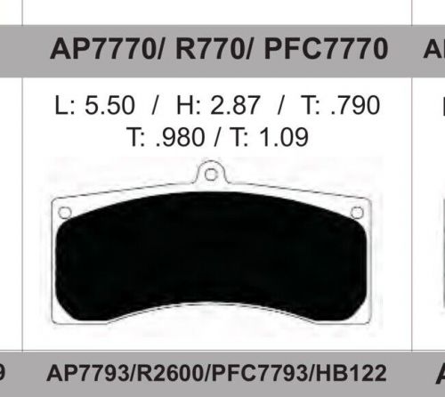 Performance friction brake pads pfc 7770.93.28.34 racing nascar asphalt dirt